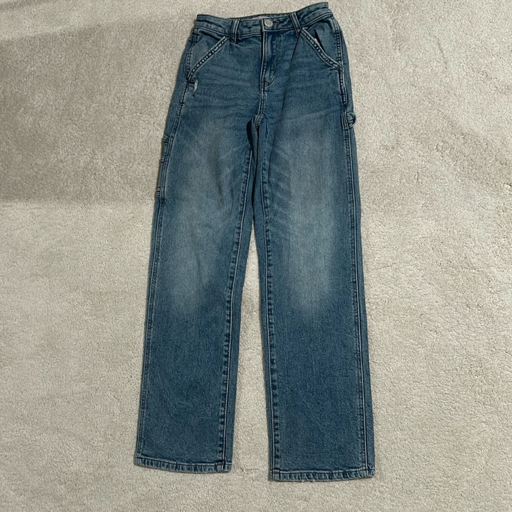 High rise carpenter women straight jeans